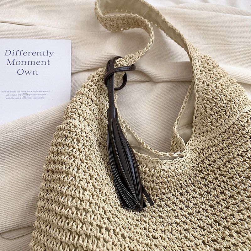 Neu Sommer Frauen Reise Stroh Taschen Rattan Schulter Crossbdoy Handarbeit Gewebt Strand Tasche Weiblichen Große_voghion.com