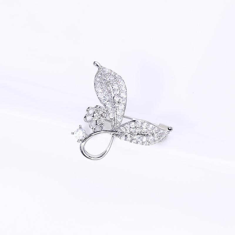 Accessori fai da te: scollo di perle, spilla a foglia, accessori antiriflesso in oro genuino placcato in rame, supporto vuoto_voghion.com