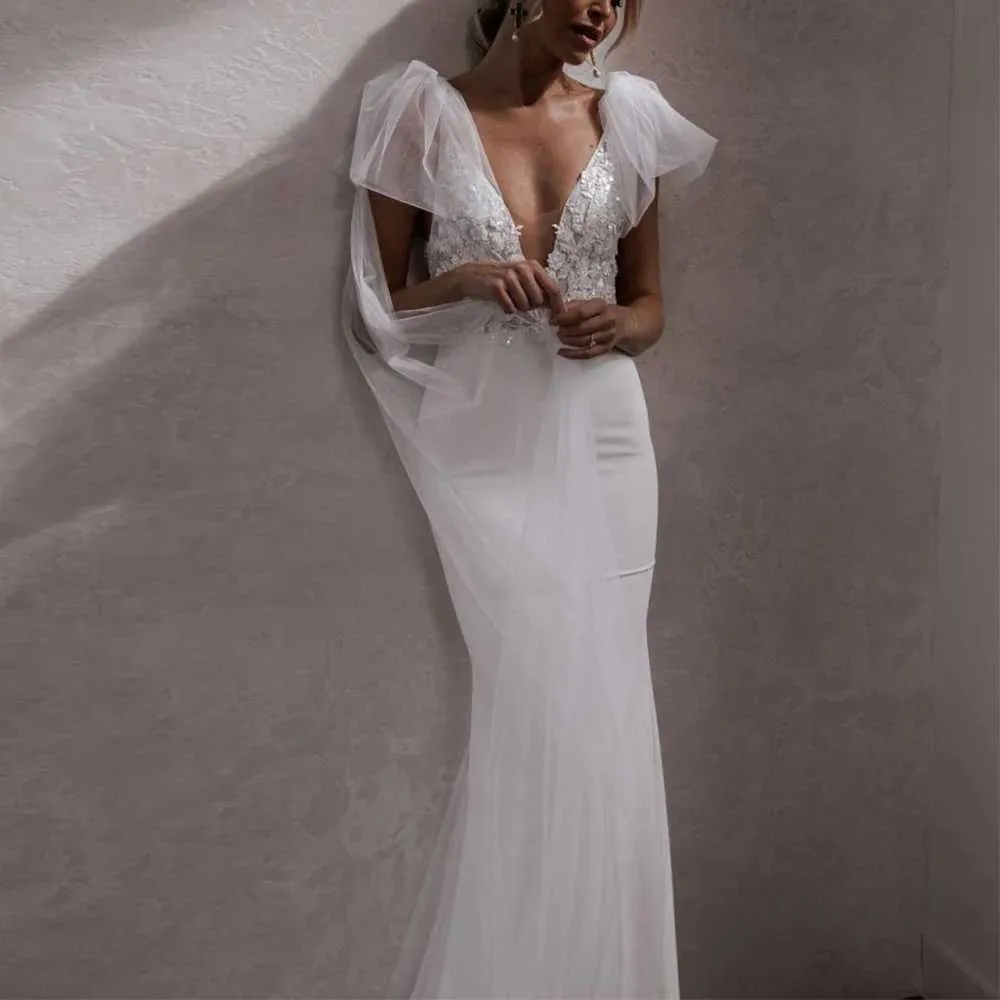 Hair Jewelry Womens Cape 1 Pair Bridal Wings Wedding Veil Removable Sleeve Shoulders Cover Shawl Bride Party Accessories_voghion.com