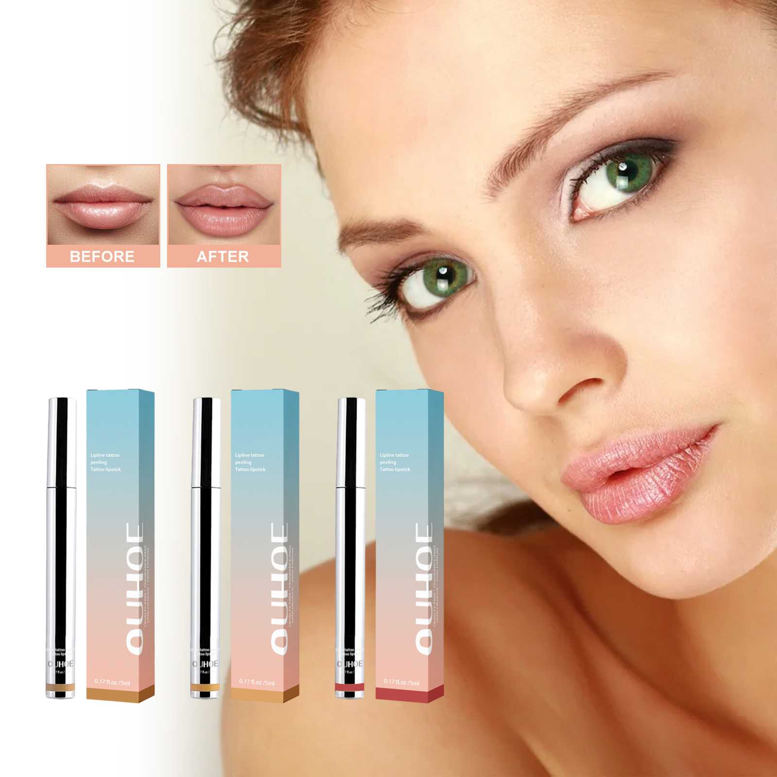 OUHOE Peel Off Lip Liner Langdurig Vlekbestendig Hydraterend Plumping Effect Hoge Pigment Kleur Waterbestendige Formule_voghion.com