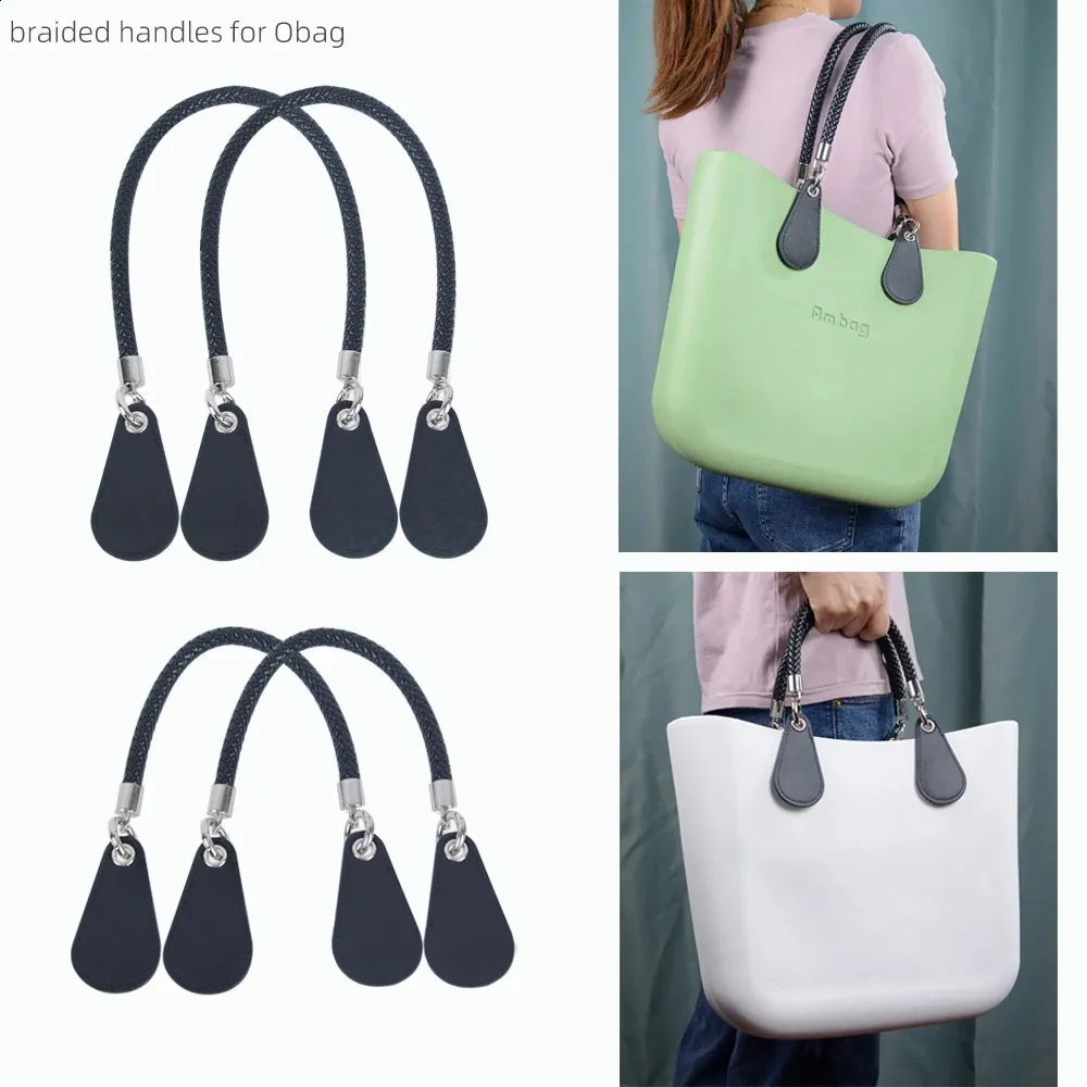 Obag PU Woven braided leather Rope Handles strap belt for O accessoires Tote Womens Bag Accessories 240821_voghion.com