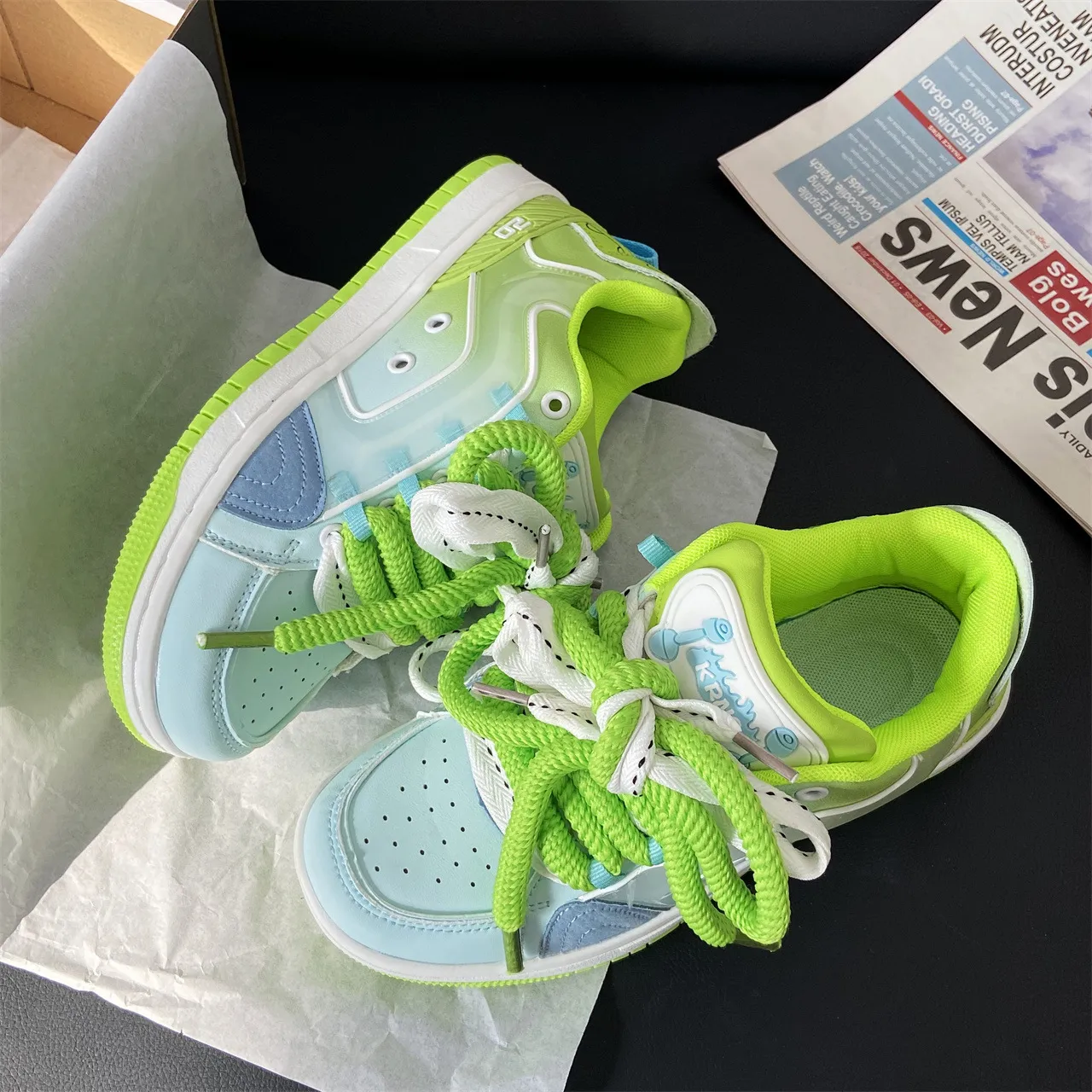 Versatile Flat Bottomed Casual Mandarin Duck Color Matching Sports Shoes With Mesh For Comfortable Breathable Fashion_voghion.com