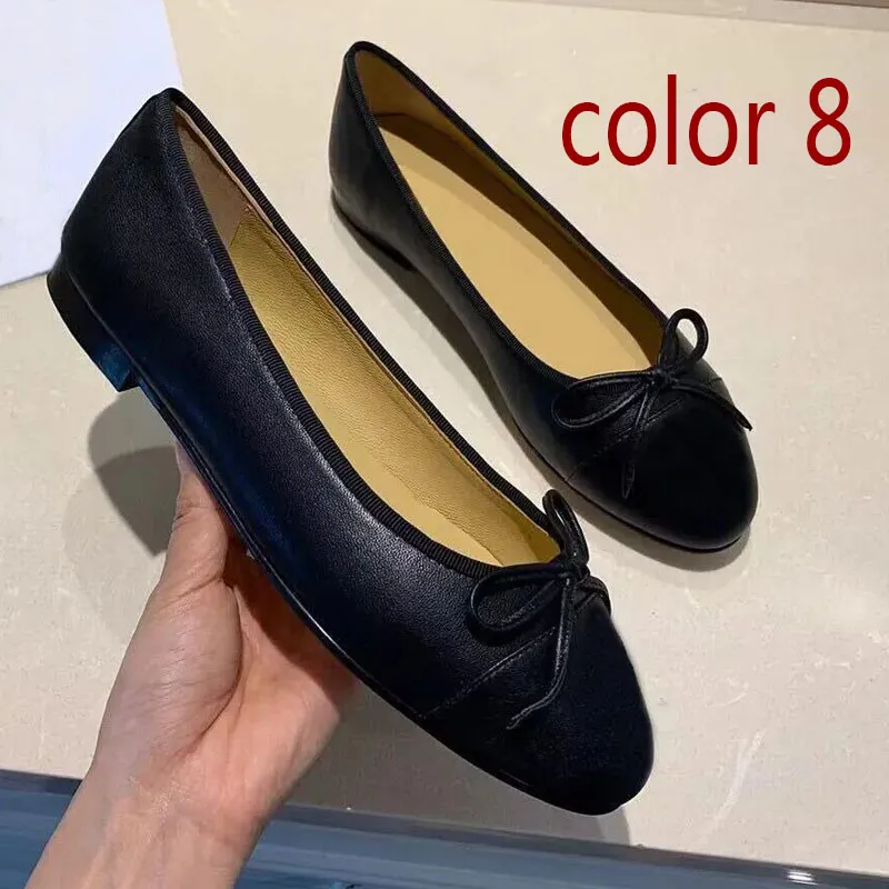Kleid Damen Designer Ballettschuhe Damen Schuhe Frühling Herbst Neue Bogen Mode Flache Bootsschuh Dame Leder Lazy Dance_voghion.com