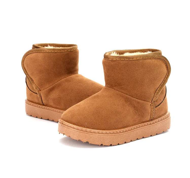Crianças Neve Inverno Moda Antiderrapante Botas para Crianças Cutefeet Esqui Cor Sólida Padrão Quente Macio Fundo Grosso Sapatos Infantis_voghion.com