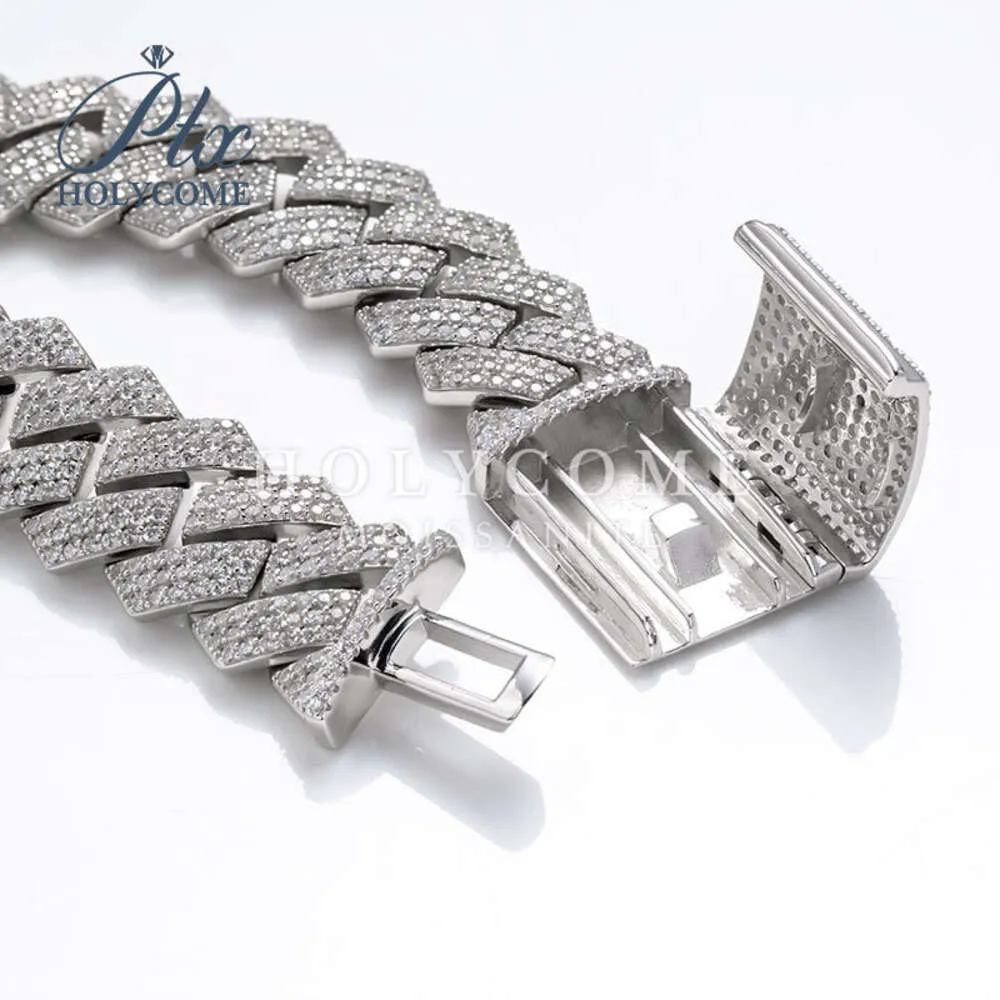 Catena in argento Ice Out da 12 mm, 15 mm, 18 mm, 20 mm, con diamanti, da uomo, con moissanite, rapper, hip hop, regalo con maglie cubane_voghion.com