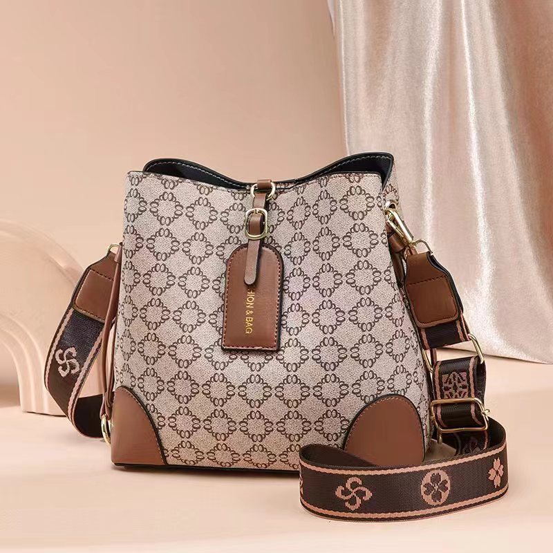 Borsa a secchiello a quadri donna borsa a spalla grande capacità_voghion.com