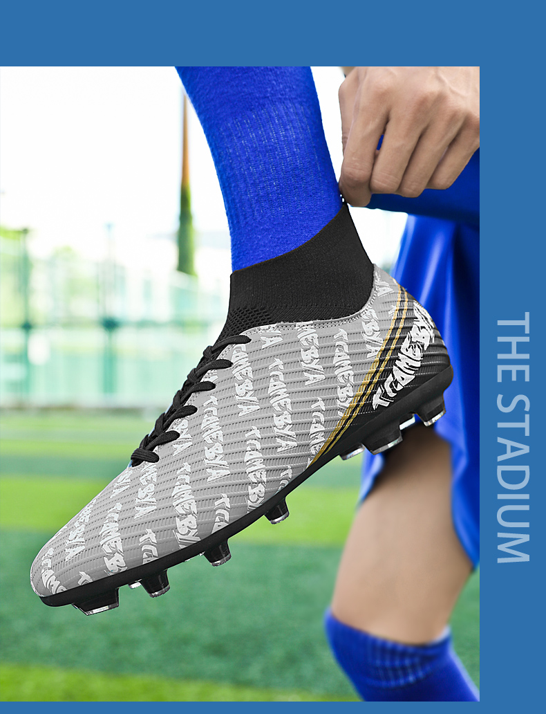 Männer Outdoor Hot Sale Ultraleicht Fussballschuhe High-Top FG/TF Professionell Laang Spikes Knöchel Unisex Komfort Fussball_voghion.com