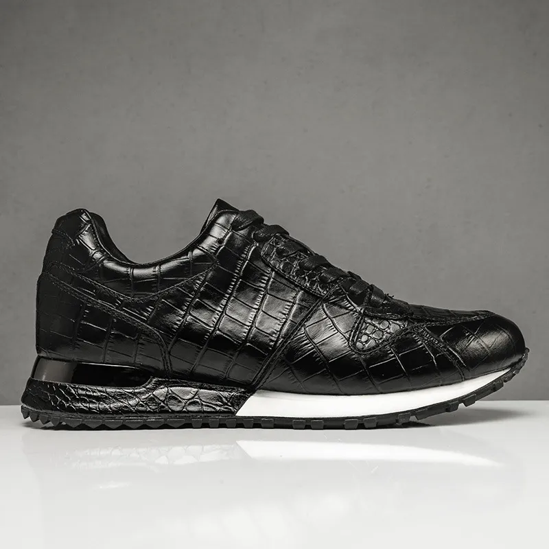 Scarpe da ginnastica casual di alta qualità Full Gain Dialy con design a coccodrillo in pelle naturale da uomo, comode e con aumento dell'altezza_voghion.com