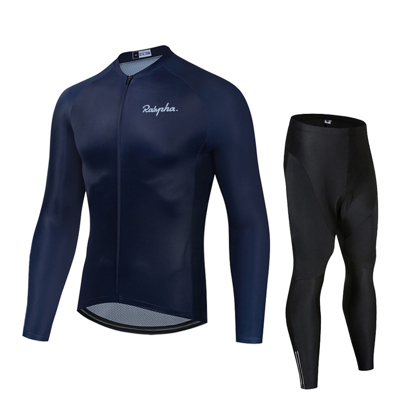 Vêtements pour hommes nouveaux vêtements de cyclisme à manches longues pantalons à bretelles VTT vêtements de sport automne et hiver combinaison de vélo de route_voghion.com