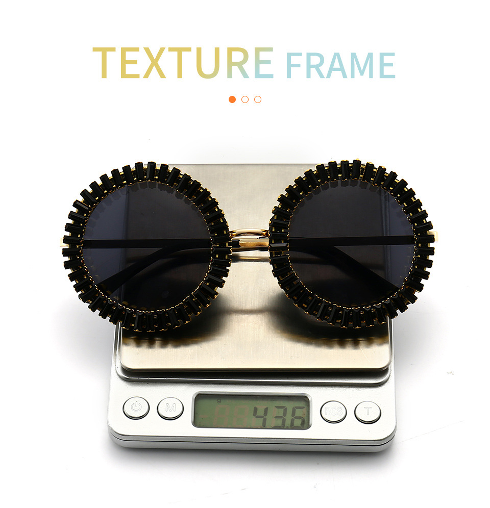 Brand Designer Round Diamond Sunglasses Women Fashion Vintage Party Travel Steampunk Sun Glasses Sexy Ladies Shades_voghion.com