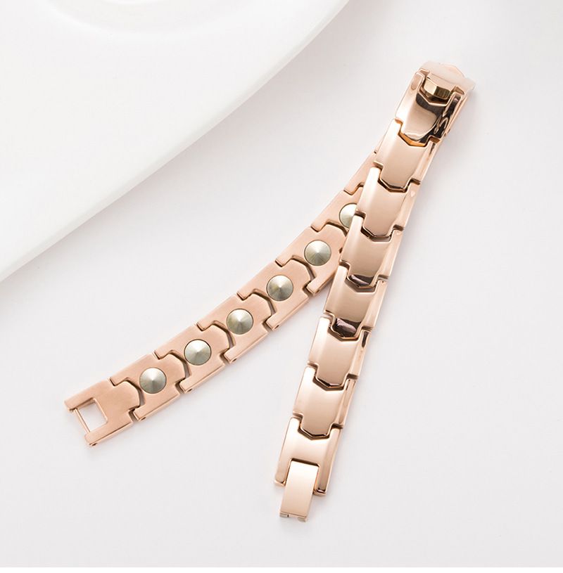 Bracelet d'équilibre énergétique en pierre d'onde lumineuse en titane et germanium pur, chaîne de thérapie magnétique pour la santé_voghion.com