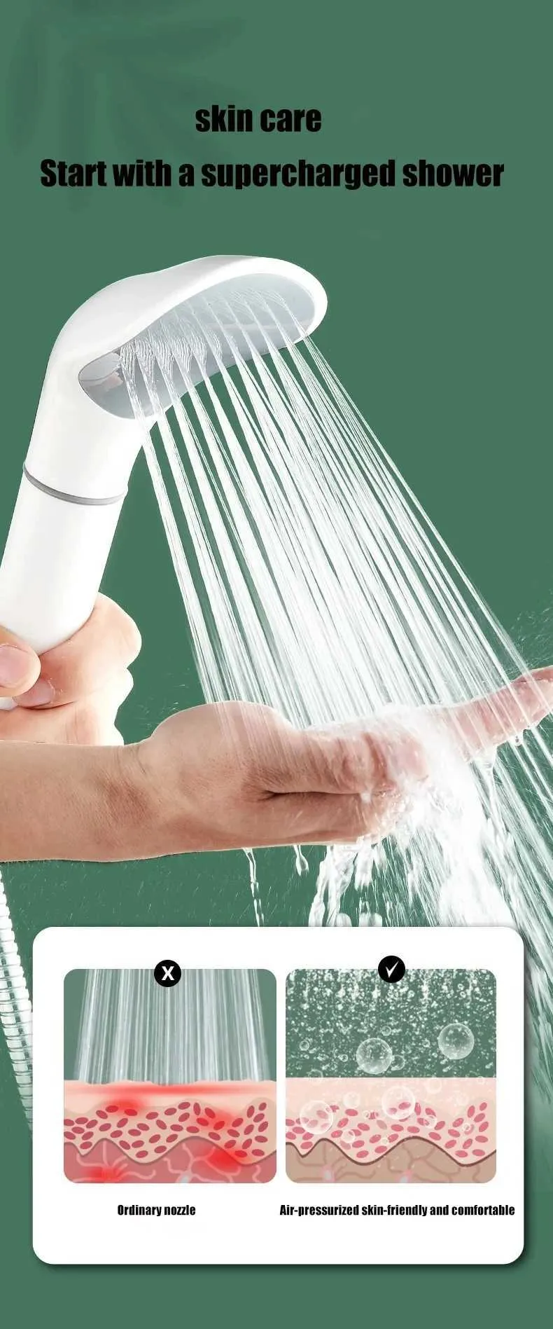 Higher Quality Rainfall Shower Head Handheld Purify Filter Spray Nozzle Water Saving High Pressure Household Bathroom_voghion.com