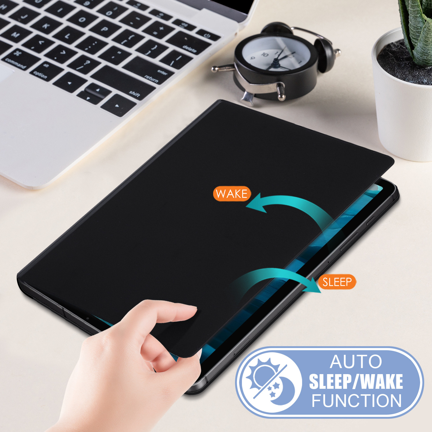 Hülle für Samsung Galaxy Tab S6 Lite S7 FE S8 Plus, magnetische Standabdeckung mit Bleistifthalter für Tab S8 Ultra Auto Sleep Wake_voghion.com
