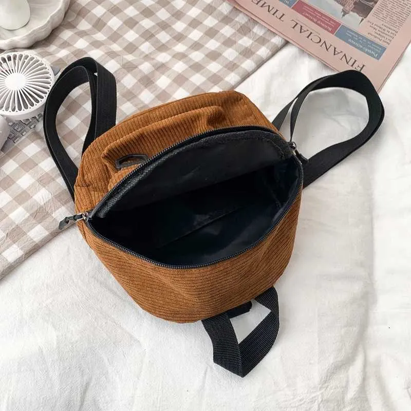 Minimalistischer Gestreifter Mini Rucksack Für Damen Und Schule_voghion.com