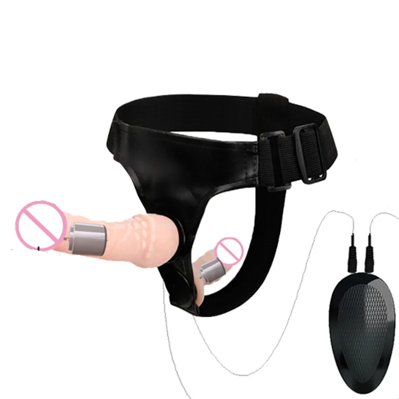Realistischer Doppelvibrator Mit Harness Für Paare_voghion.com
