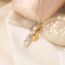 Genuine gold electroplated ins style colored zircon inlaid with protect you amulet pendant necklace_voghion.com