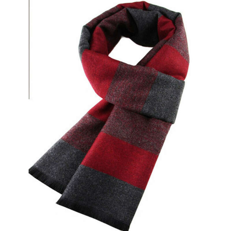 New Men's Scarves, Warm Thick Plaid Cashmere Scarves For Autumn And Winter_voghion.com