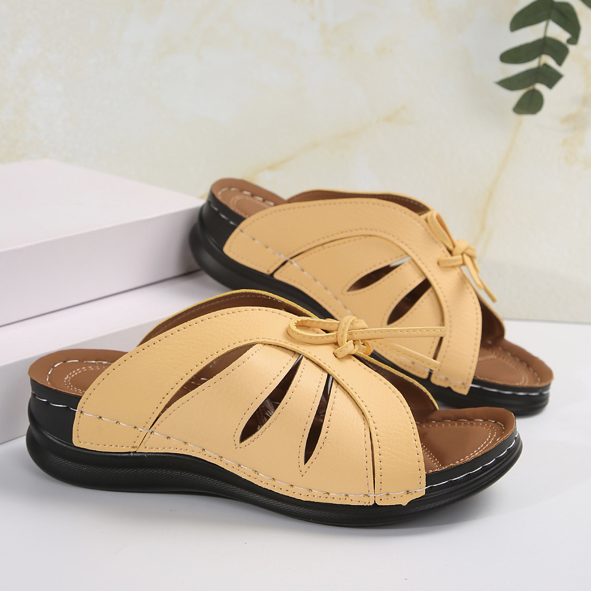 Sandales à talons bas pour femmes, pantoufles élégantes, chaussures à talons, tendance, nouvelle collection été 2024_voghion.com