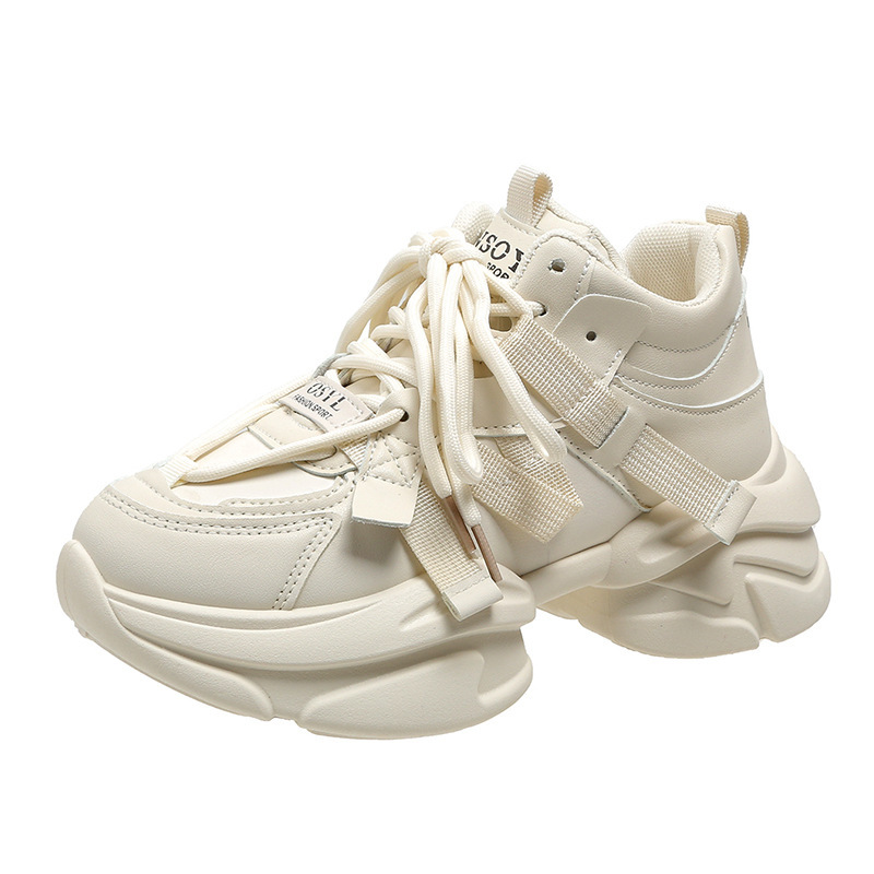 Street versatile dad shoes for women 2023 new round toe platform sole heightening sports casual shoes ins trendy women’s shoes