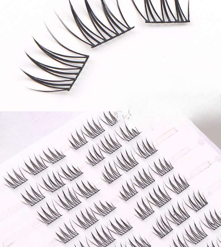 Kleberfreie Kombination aus großvolumigen falschen Wimpern. Aizou Single Cluster Lazy. Neue Show!_voghion.com