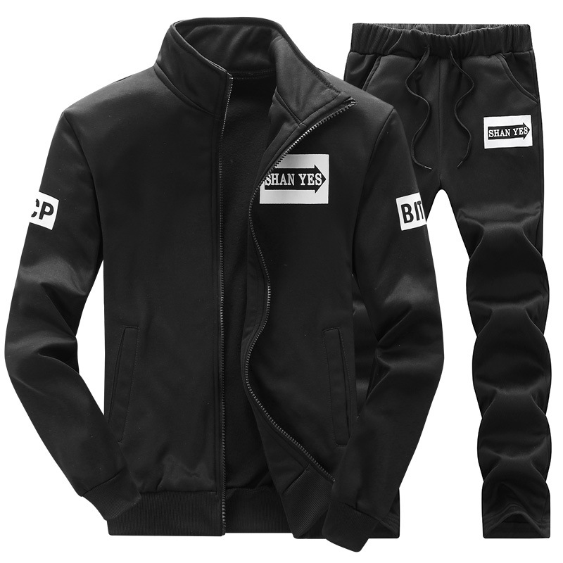 Men's Clothing Sports suit men long sleeve sweater jacket casual sportswear sportswear suit men spring and autumn D75