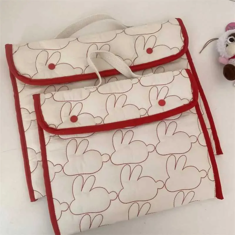 Bumbac drăguț desen animat iepure laptop husă tabletă transport pentru carte computer protector notebook husă femei servietă C24111_voghion.com