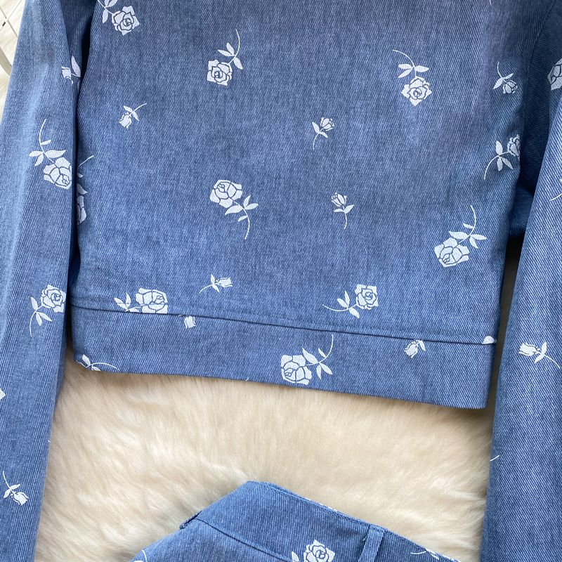Cardigan court imprimé pour femmes, jupe polyvalente, ensemble deux pièces à la mode_voghion.com