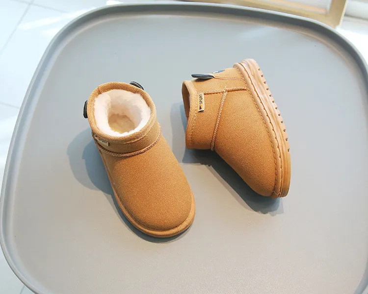 Fashion Children Casual Girls Boys Snow Warm Kids Boots Boy Winter Cashmere Cotton Shoes Sneakers_voghion.com