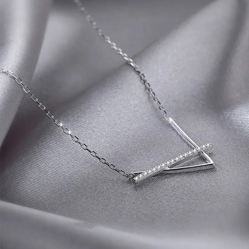 Collier minimaliste géométrique en zircon pour femme, chaîne de clavicule créative, classique, élégante et douce, pour mariage_voghion.com