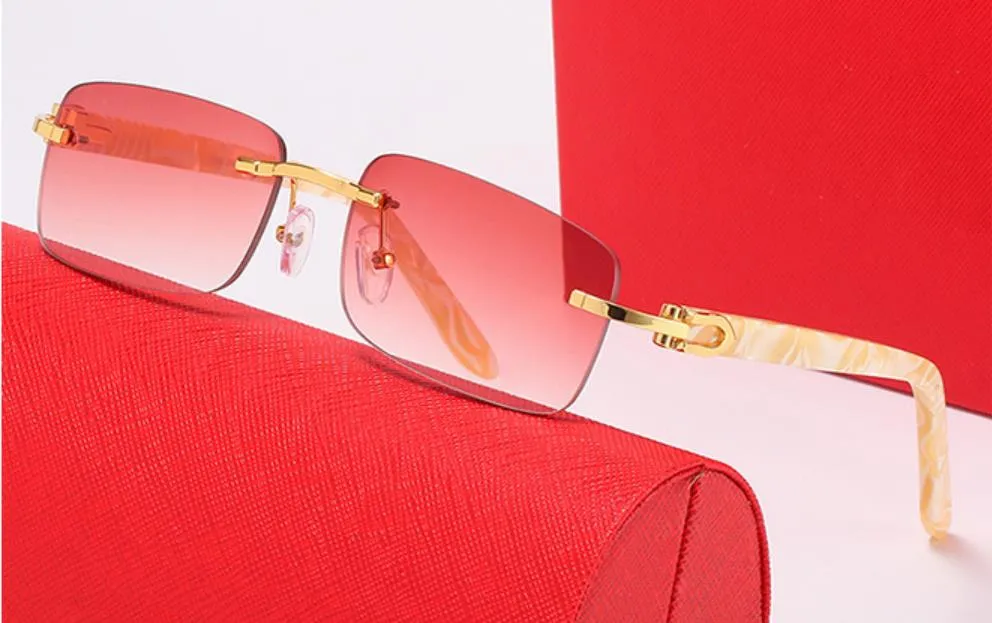 Nuovo stile di moda in legno corno di bufalo stile 00520 occhiali da sole di colore misto in lega di titanio con montatura miopia uomo donna di alta qualità UV400_voghion.com