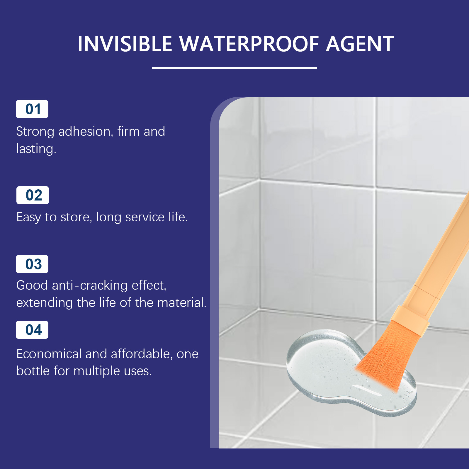 Jaysuing Transparent Waterproof Rubber Tile Wall Penetration Seal Leakproof Wear-Resistant Household Decoration Waterproof Paint_voghion.com