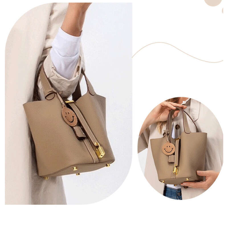 2025 Testa Pelle di Vacchetta Carta Verdura Cestino Multifunzionale Secchio Vera Pelle Borsa da Donna Borsa di Alta Qualità_voghion.com