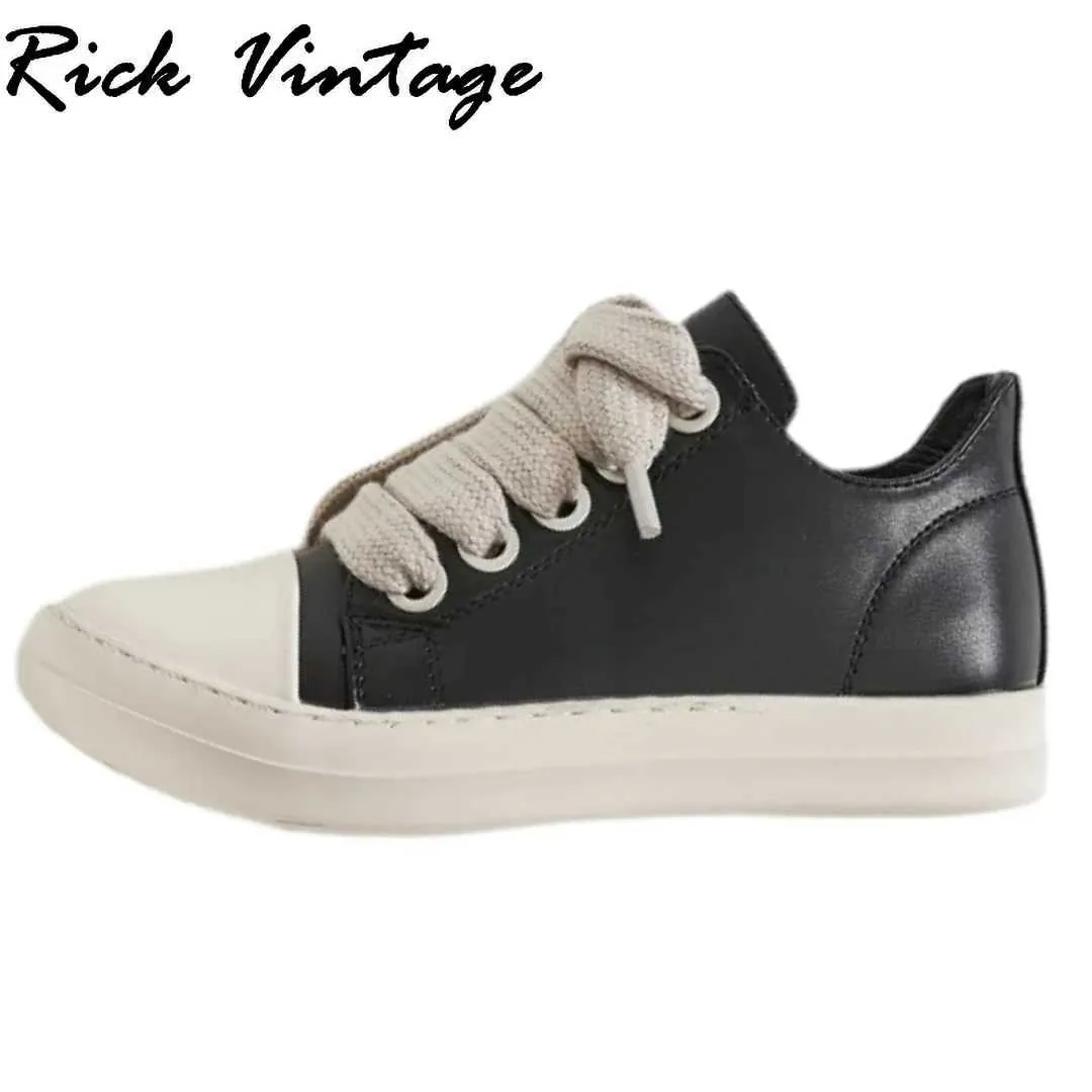 Dress Rick Vintage Jumbo Lace Sneakers Low Top Woman Designer Men Casual Leather Women Flats Shoes Newtrainer Size_voghion.com