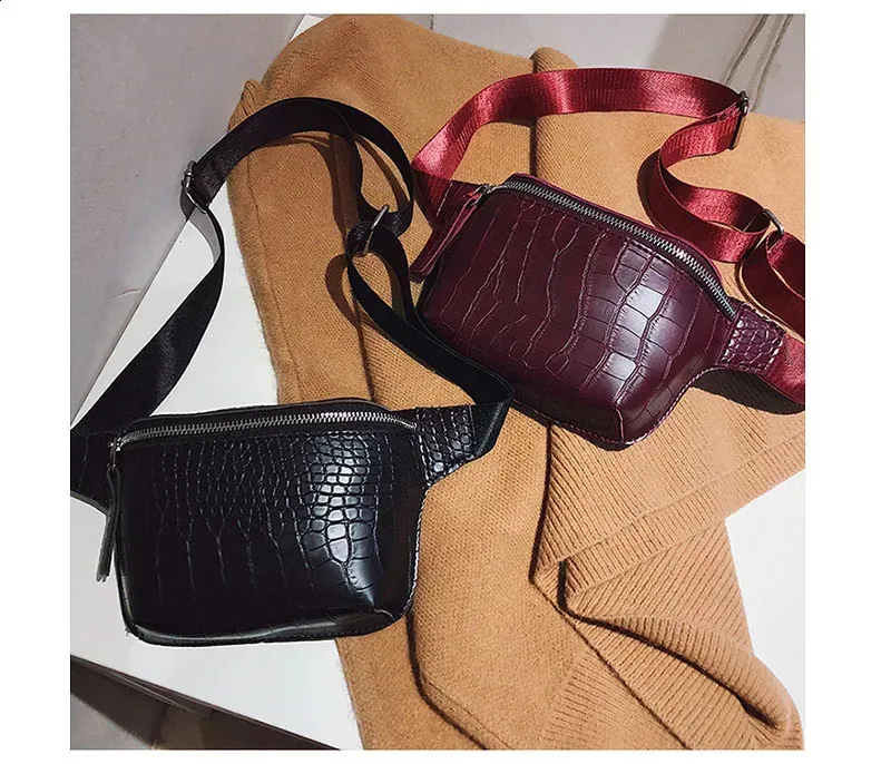 Leder Brusttasche Fanny Frauen Tasche Kleine Bum Taille Gürteltaschen Casual Phone Pack Mode Brieftasche c101 240829_voghion.com