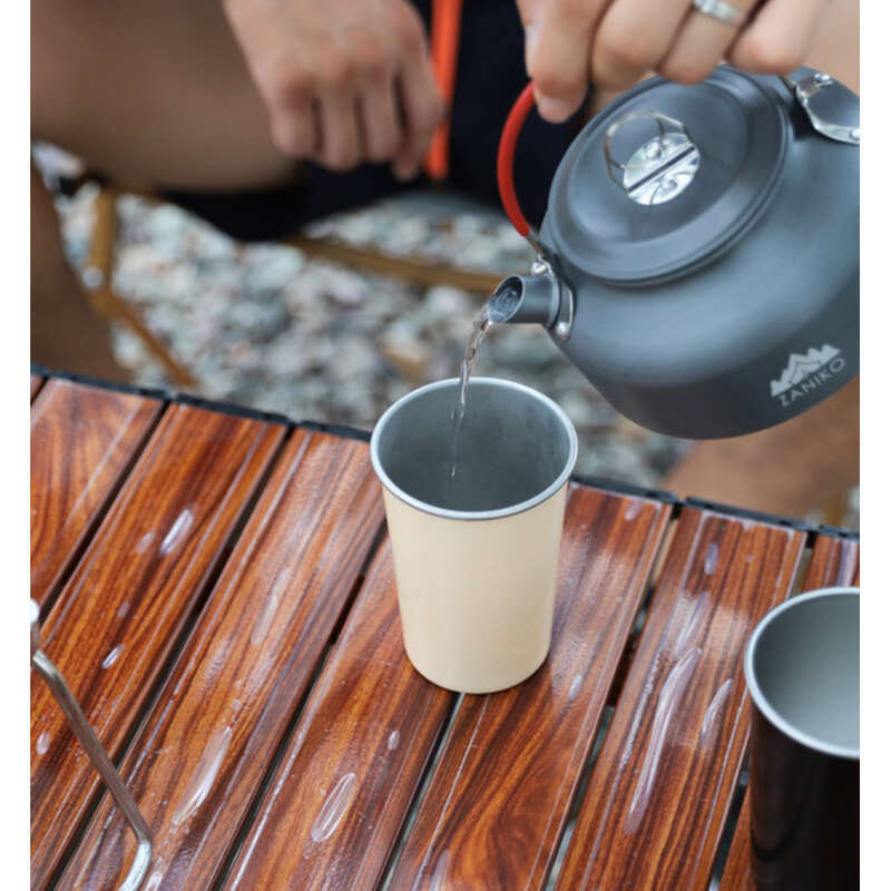 Outdoor Stainless Steel Small Coffee Camping Tea Water Cup Portable 350ML Wide Mouth Stackable_voghion.com