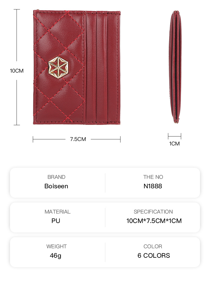BOISEEN nuovo porta carte per donna versione coreana sottile porta carte d' identità multi-card in rilievo porta carte di credito mini porta carte di credito all'ingrosso_voghion.com