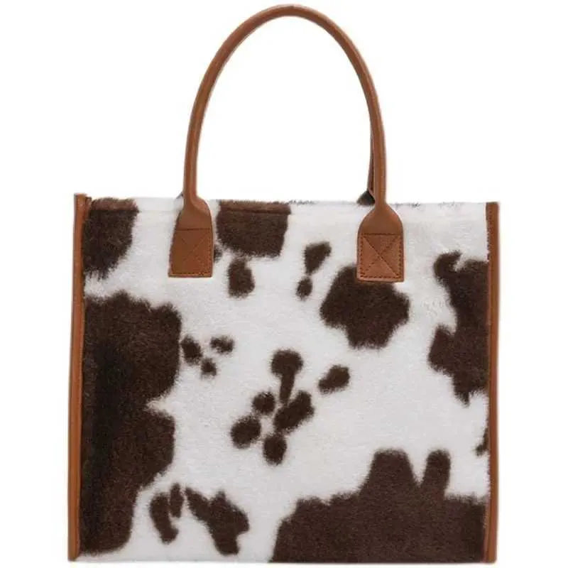 Leopardmönstrad handväska Modern för kvinnor Pendling Plyschväska Designerväskor Handväskor Bolsos De MujerC241031_voghion.com