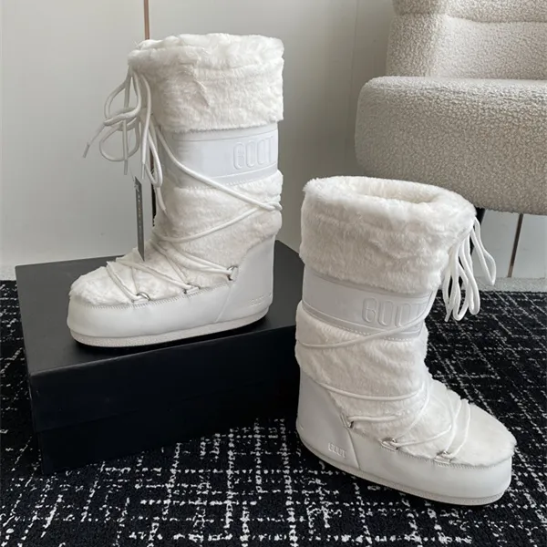 Stivali da neve firmati Moonboots da donna e da uomo, lunghi alla caviglia, in lana, stivali neri, in pelle scamosciata, in pelliccia, mini stivaletti, alti fino alla coscia, in pelliccia_voghion.com