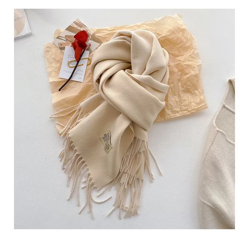 Sciarpa da donna in cashmere, 100% lana, calda e morbida, tinta unita, invernale, collo scialle 241007_voghion.com