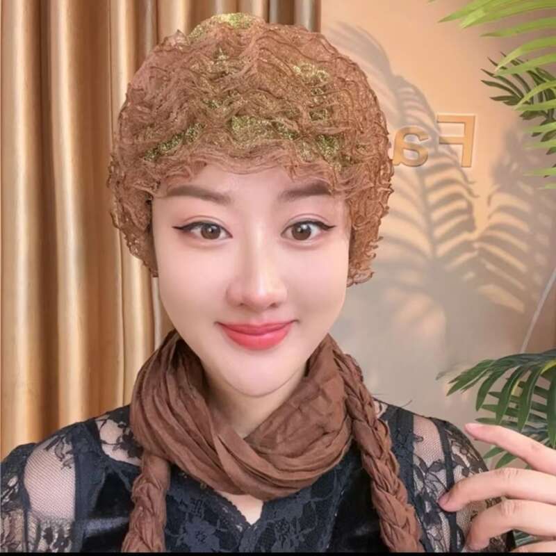 New Mesh Set Of White Hair, Lace, Fashionable Women's Breathable Mom's Fedora, Hat_voghion.com