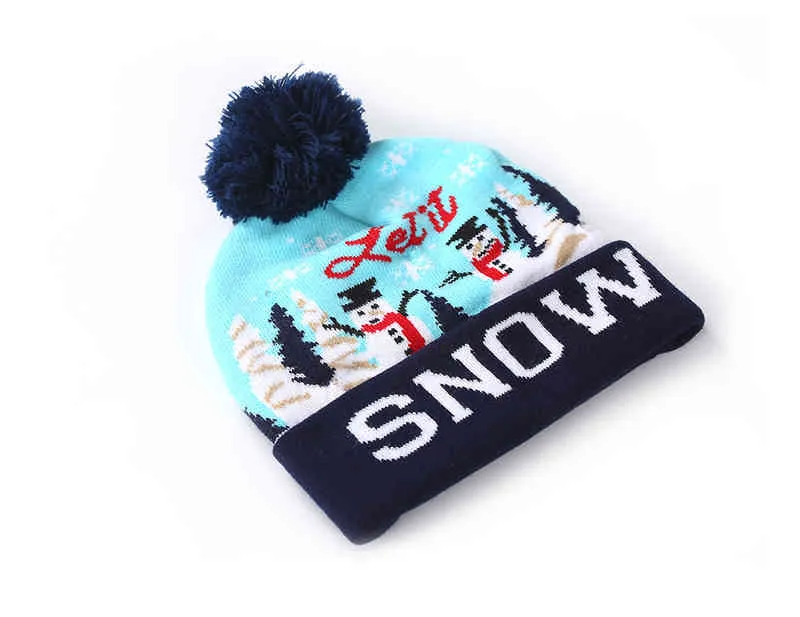 hats Scarves Sets Ball Caps Led Knitted Beanie Light Up Illuminate Warm Hat For Kid Adults Year Christmas Decoration_voghion.com