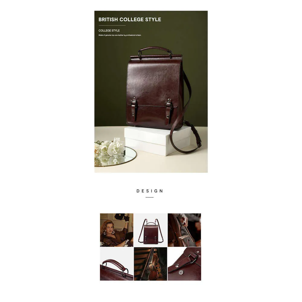 Zency 2024 Weibliche Mode Rucksack Retro England Stil Student Satchel Laptop Rucack Frauen A4 Schulter Tasche Schule Taschen_voghion.com