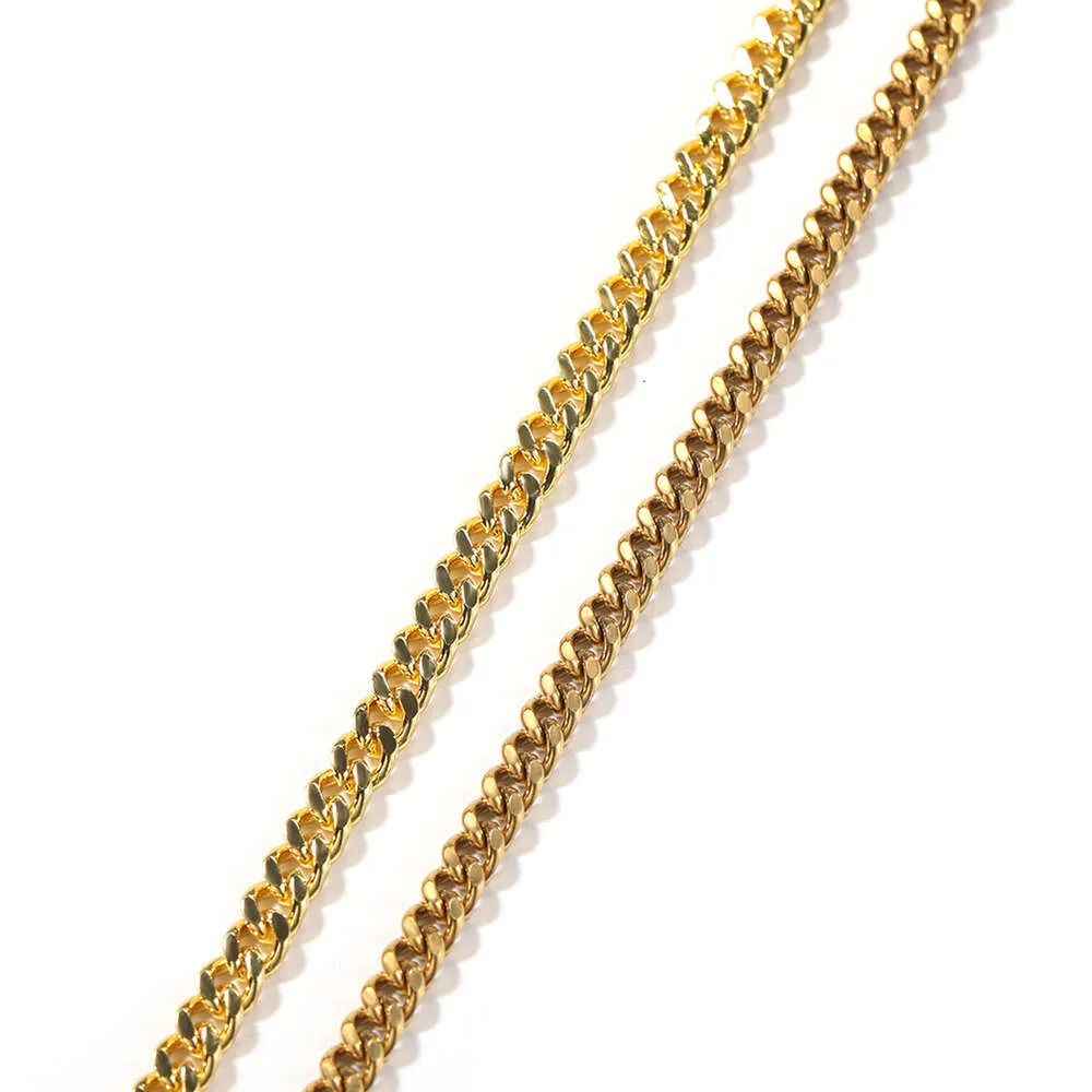 Collana Hip Hop cubana placcata Miami da uomo con ciondolo a catena in oro sterling, maglia cubana in argento_voghion.com
