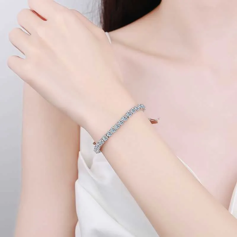 Brățară tenis cu moissanit cultivat în laborator, model Iced Out, testată cu diamante VVS, pentru femei, din argint sterlin_voghion.com