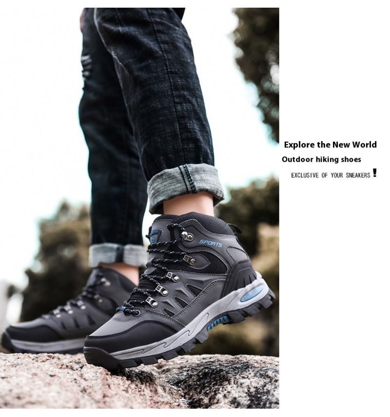 Sommer High-Top Outdoor Wanderbergsteigen Schuhe Mode lässig dicke Unterseite rutschfeste Einzelschuhe Männer_voghion.com