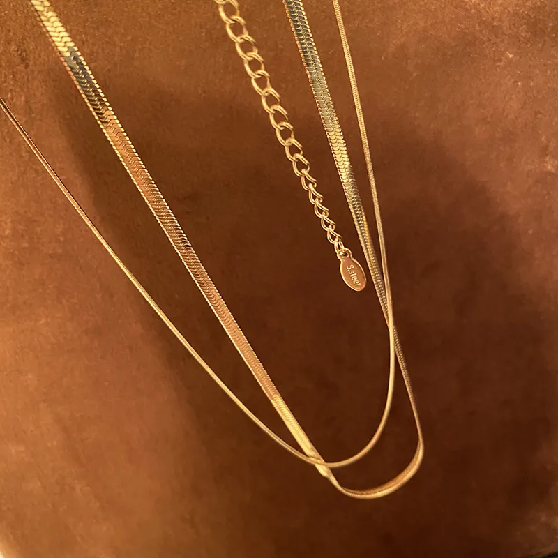 Chains Classical Multilayer Necklace Woman Party Gift Fashion Jewelry_voghion.com