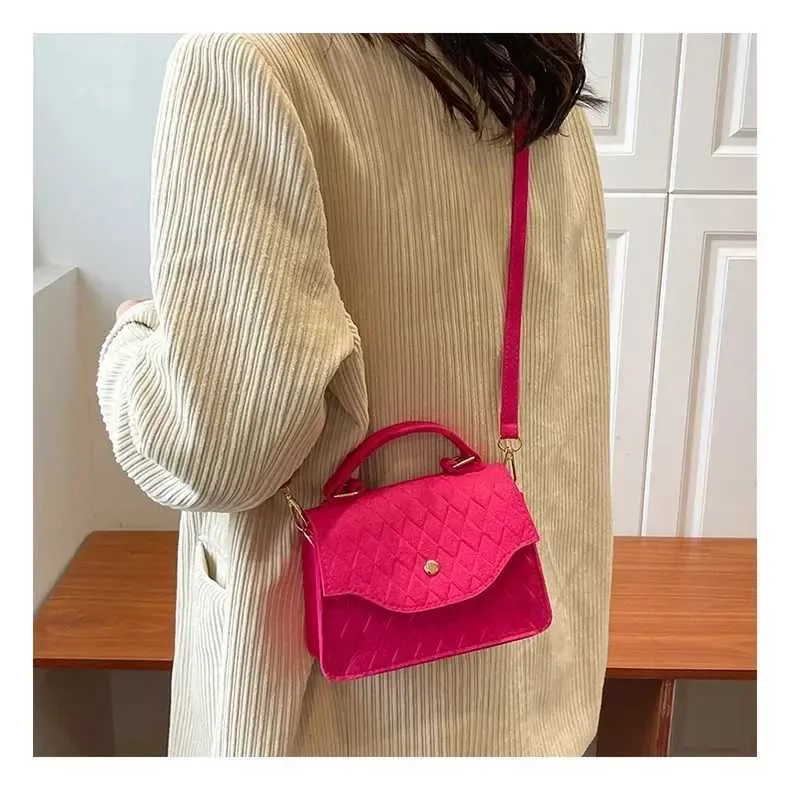 Borsa a spalla donna tracolla borsetta elegante stile retrò blu_voghion.com