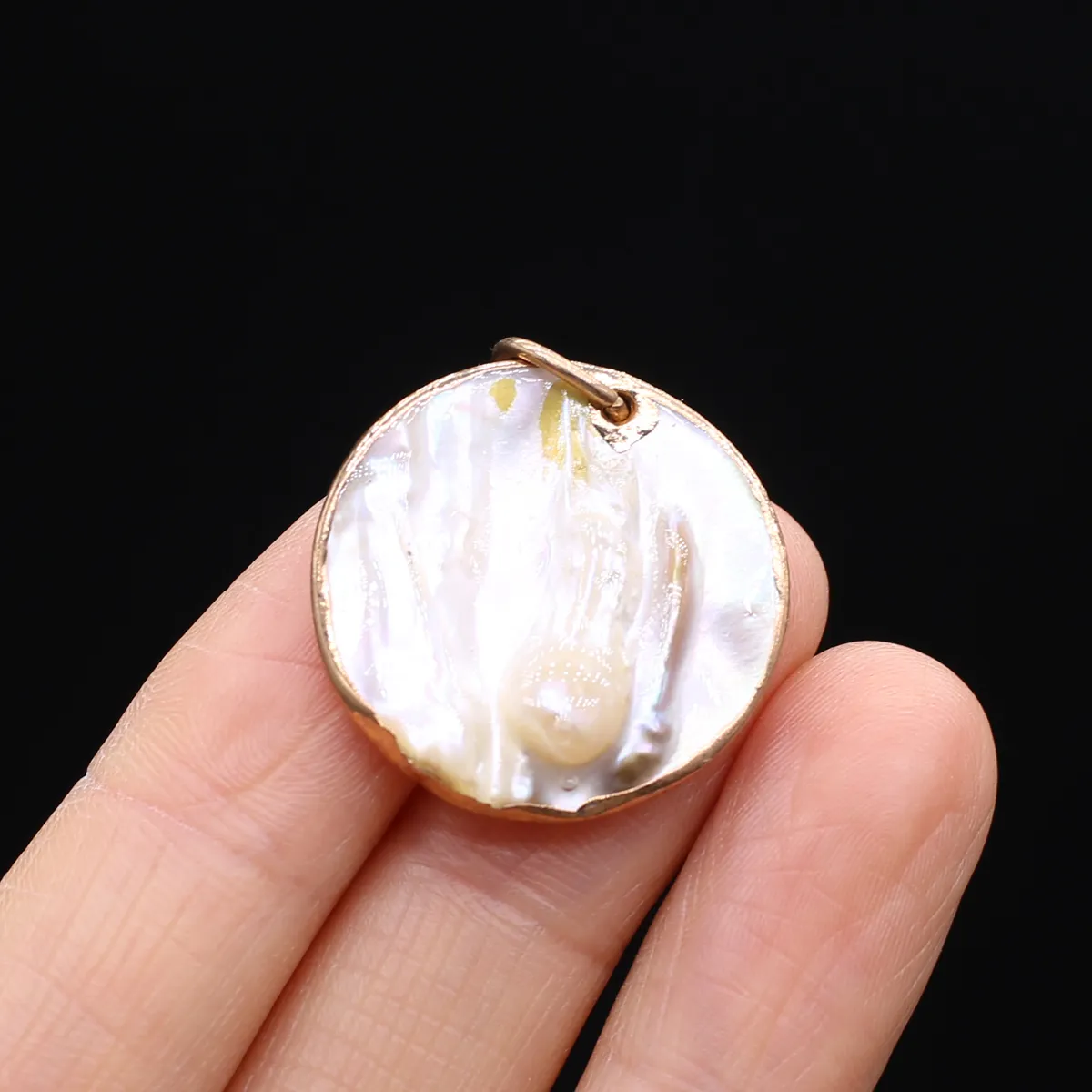Kolye Kolye Moda Doğal Sedef Kabuk Yuvarlak MOP Kabukları Takı Yapımı İçin Tılsımlar Kendin Yap Kolye Küpe_voghion.com