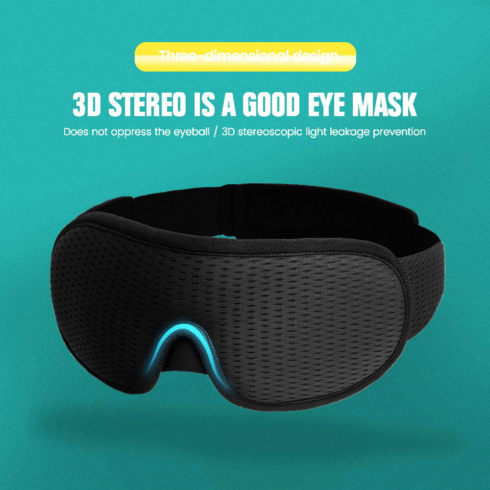Black 3D Eye Mask Breathable Shading 3D Sleeping Eye Mask Eye Mask_voghion.com