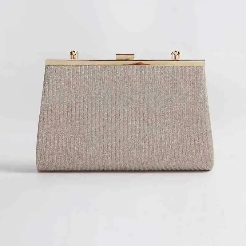 Heißer Verkauf Mond Aprikose Abend Kupplung Partei Kette Schulter Tasche Weibliche Pailletten Hochzeit Geldbörse Handtasche für WomenC241211_voghion.com